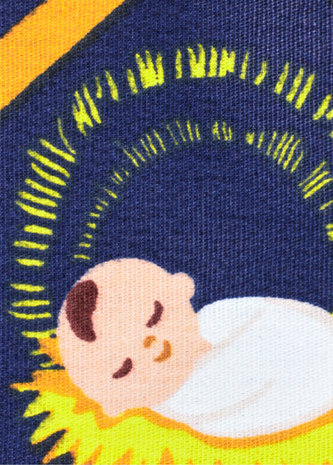 Coupon tissu Noël, motif crèche Imprime Creche