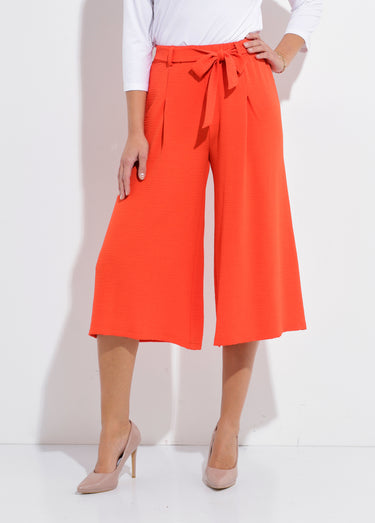 Jupe-culotte longue ceinture élastiquée dos Corail