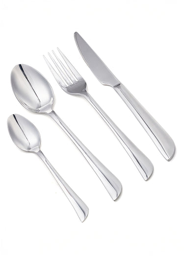 Ménagère 24 pièces inox brillant, Théa Gris