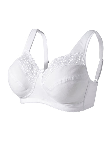 Soutien-gorge sans armatures brodé Blanc