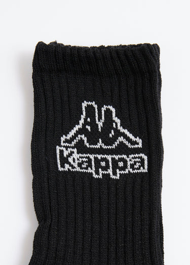 Chaussettes cotelées sport, avec logo Noir