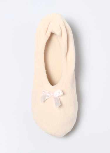 Chaussons ballerines velours élastiqués Rose Clair