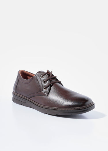 Derbys à lacets casual chic simili cuir Marron