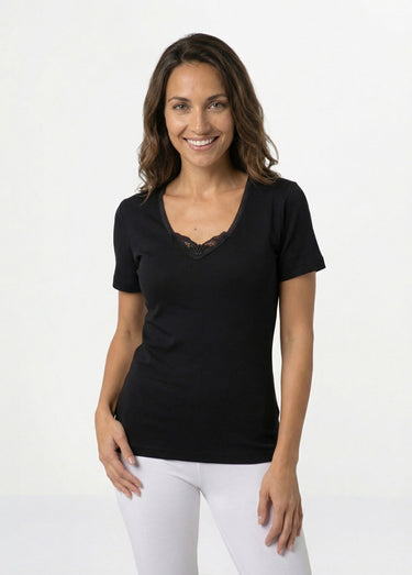 Maillot de corps manches courtes Coton noir