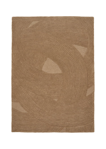 Tapis graphique pure laine tufté main 2F Marron