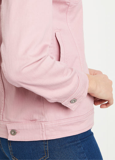 Veste en jean coupe droite stretch Rose