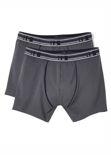 Boxer fermé coton stretch - lot de 2 Gris Lot2