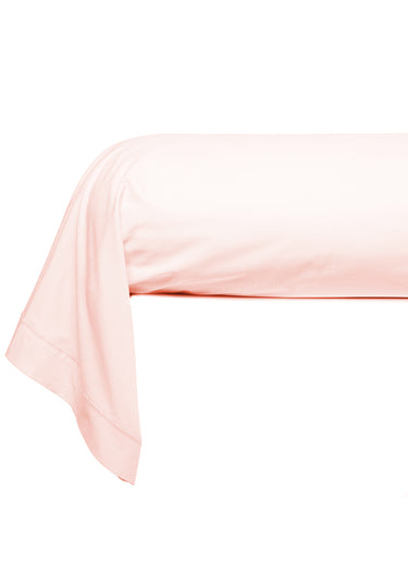 Taie d'oreiller unie percale de coton Rose Pale
