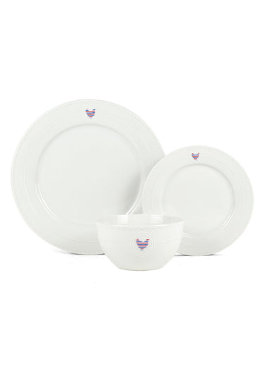 Service de table porcelaine 18 pièces couleur Blanc