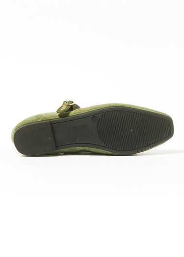 Ballerines style babies avec bout carré Vert Kaki