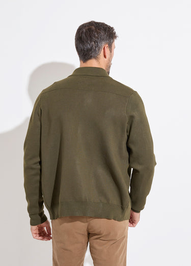 Veste fine en maille avec pressions Vert