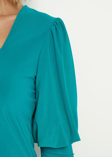 Tunique stretch décolleté carré manches 3/4 Vert Emeraude