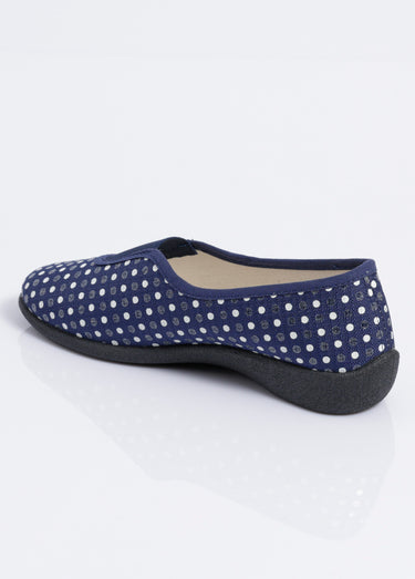 Chaussons ballerines élastiqués largeur confort Marine