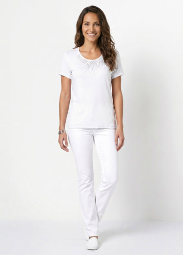 T-shirt court manches courtes Blanc