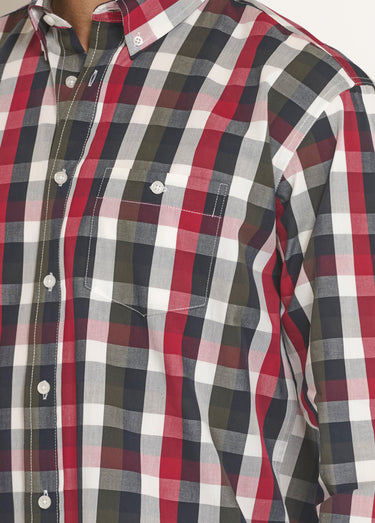 Chemise en coton à grands carreaux Marine/Rouge
