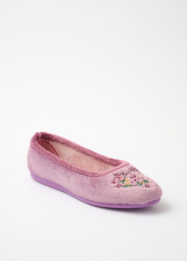 Chaussons ballerines largeur confort Rose
