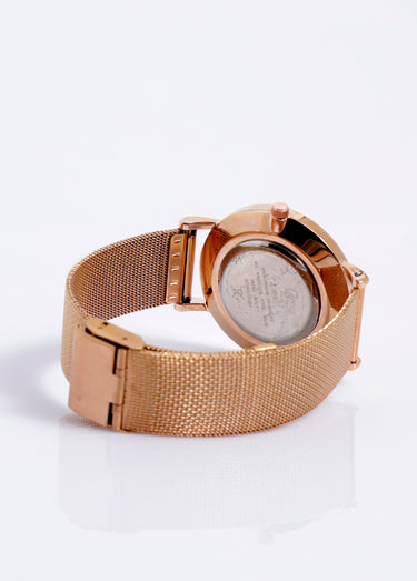 Montre ronde bracelet maille milanaise 2R Rose / Blanc