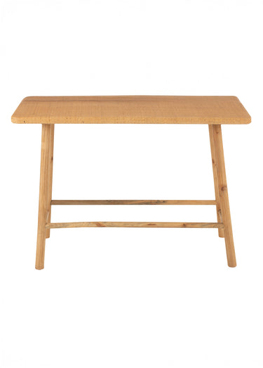 Console en bois, plateau fibres tressées Naturel