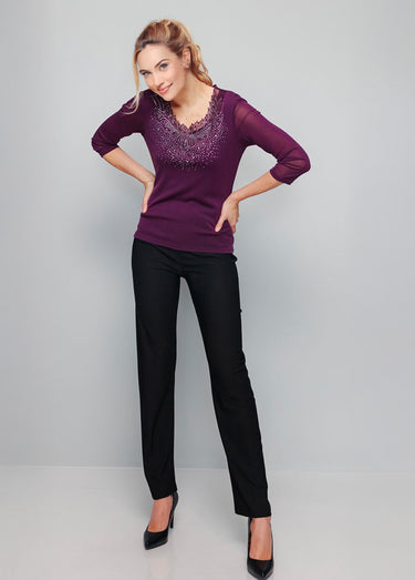 Tunique résille avec broderies et strass Violine