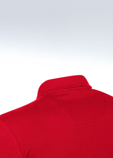 Polo en maille piquée à manches courtes Rouge