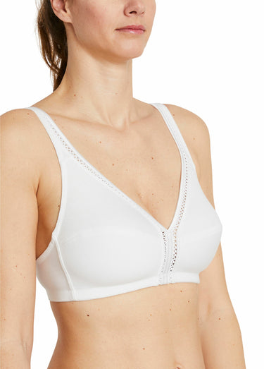 Soutien-gorge sans armatures en coton Blanc