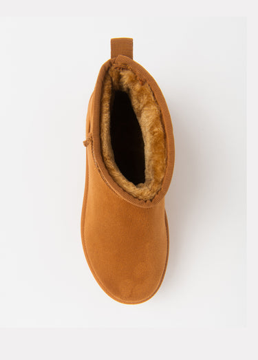 Boots fourrées chaudes façon suédine Camel