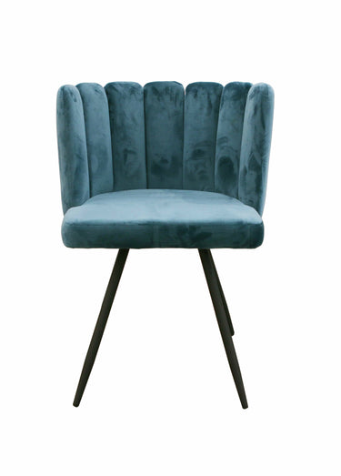 Chaises velours dossier capitonné 1G Bleu Canard