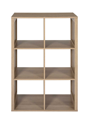 Meuble 6 cases côtés striés KLAUS Marron