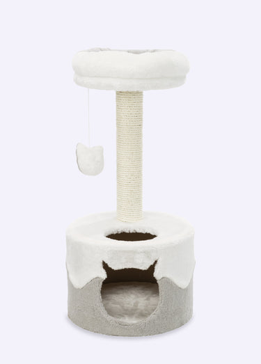 Arbre à chat NURIA, hauteur 71cm Blanc/Gris