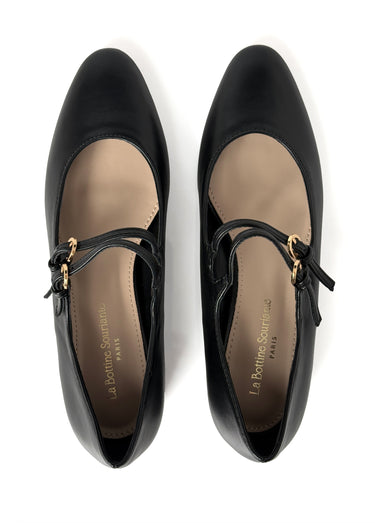 Ballerines babies à brides, simili cuir Noir