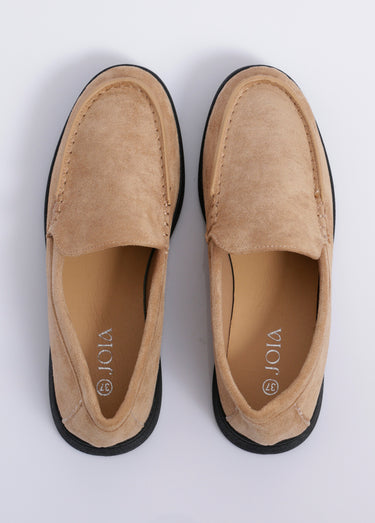 Mocassins plats essentiels en suédine Beige