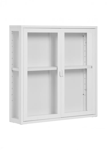 Etagère portes vitrées métal clair à fixer Blanc