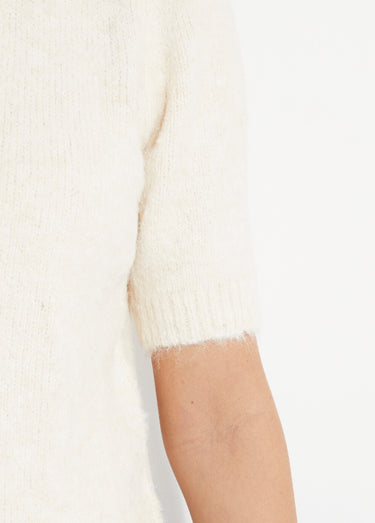 Gilet à manches courtes avec laine Ecru