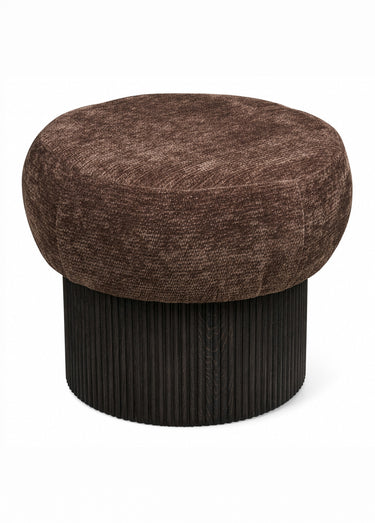 Pouf de rangement bimatière CHRISTCHURCH Brun Fonce