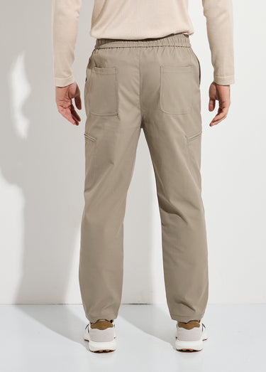Pantalon en toile, taille elastiquée Kaki