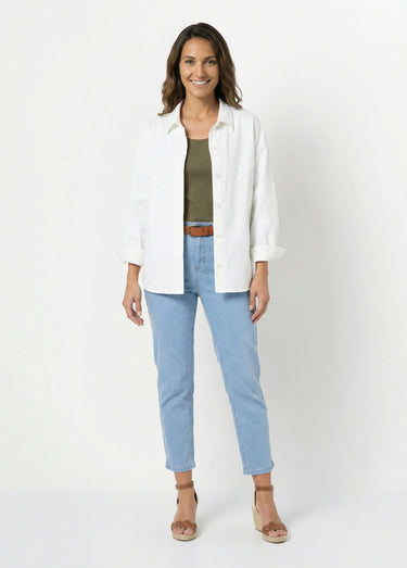 Veste surchemise en coton broderie anglaise Blanc