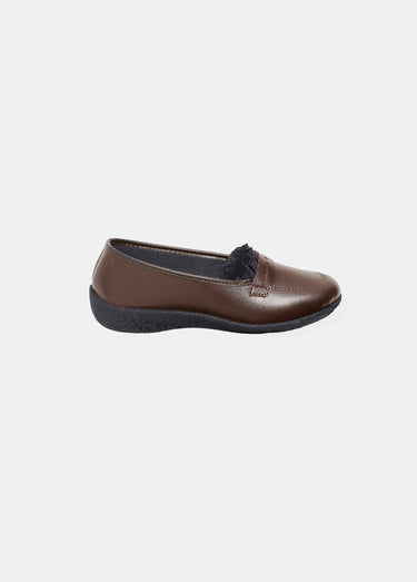 Mocassins cuir, intérieur polaire chaud Marron