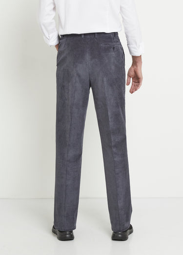 Pantalon droit ceinture élastiquée confort Velours Marine