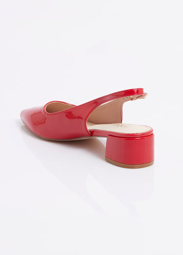 Escarpins slingback vernis pointus Vernis Rouge