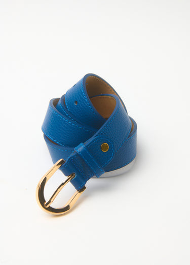 Ceinture en cuir avec boucle Bleu Roi