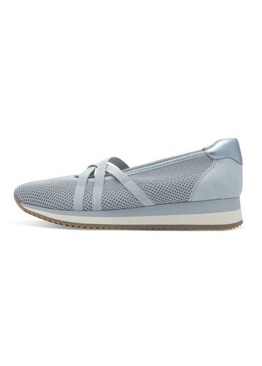 Ballerines élastiquées semelle compensée Gris