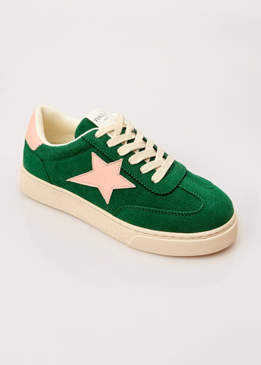 Baskets à lacets avec détail étoile Vert