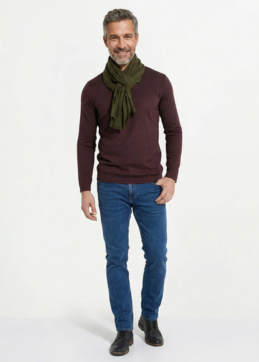 Foulard type chèche avec petites franges Vert