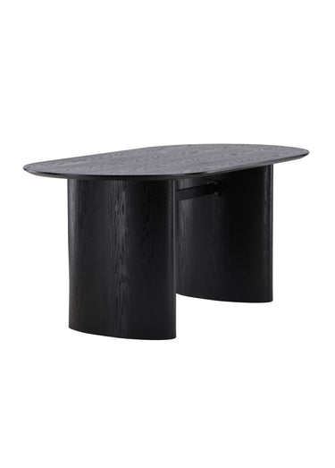 Table à manger ovale bois, pieds ovales Noir