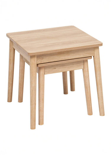 Tables gigognes rectangle, décor bois Beige