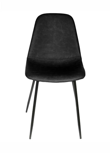Set 4 Chaises assise coque en simili cuir Noir