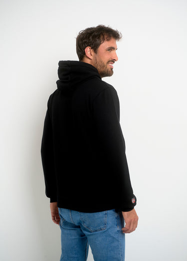 Sweat à capuche drapeaux poche kangourou Noir