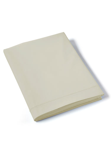 Drap plat percale de coton uni REPOS Beige Lin