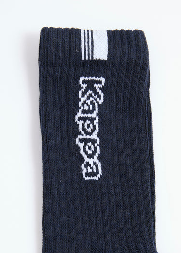 Chaussettes de sport côtelées assorties Marine/Blanc/Gris