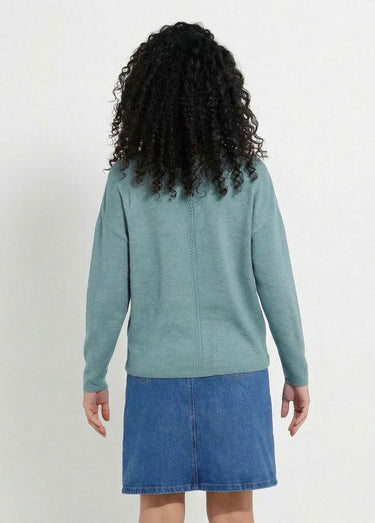 Gilet boutonné col V ajouré et macramé Opaline